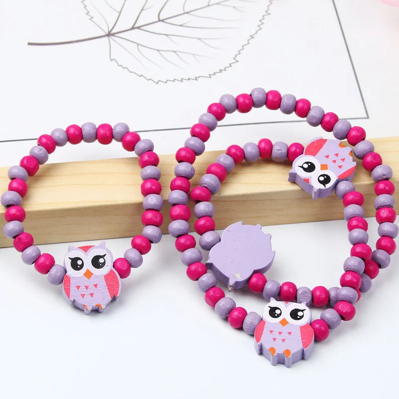 Wooden Unicorn Necklace Bracelet - Cartoon Animal Charms Kids - photo 24