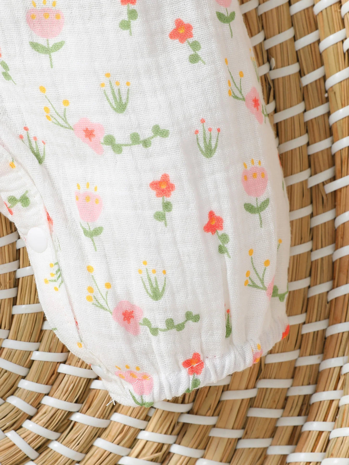 Floral print long-sleeve baby jumpsuit set with headband, newborn girl - Kindle Kids ABC - view 5