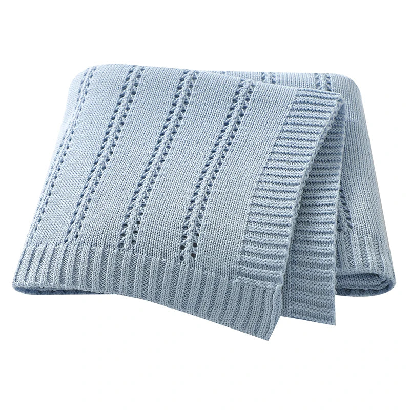 Vertical Stripe Knitted Cotton Baby Blanket - Kindle Kids ABC - view 7