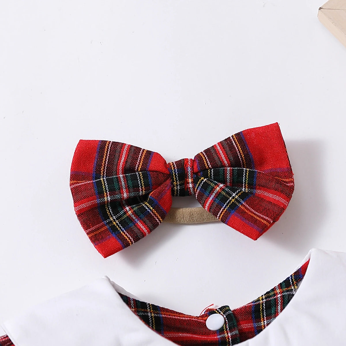 Red Plaid Cotton Baby Romper - Kindle Kids ABC - view 6