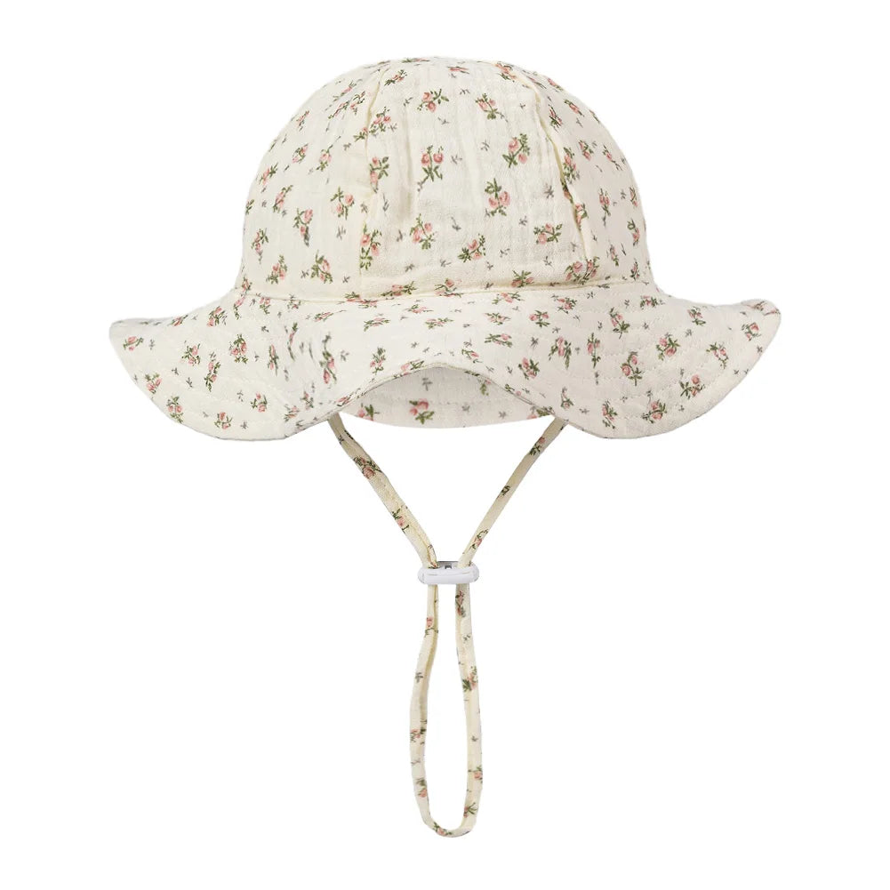 baby bucket sun hat floral and solid adjustable - photo 9