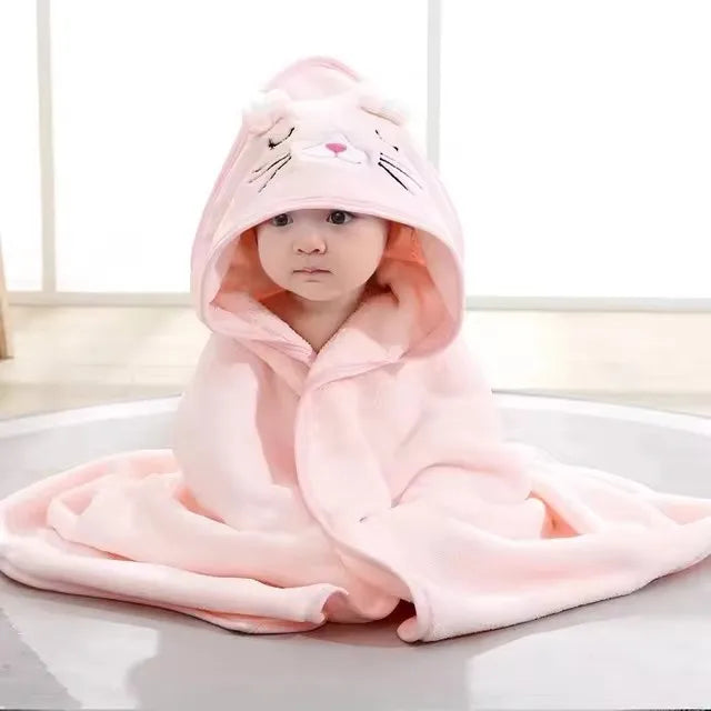 Hooded Baby Bath Towel — Soft Cartoon Newborn Bathrobe Wrap - photo 9