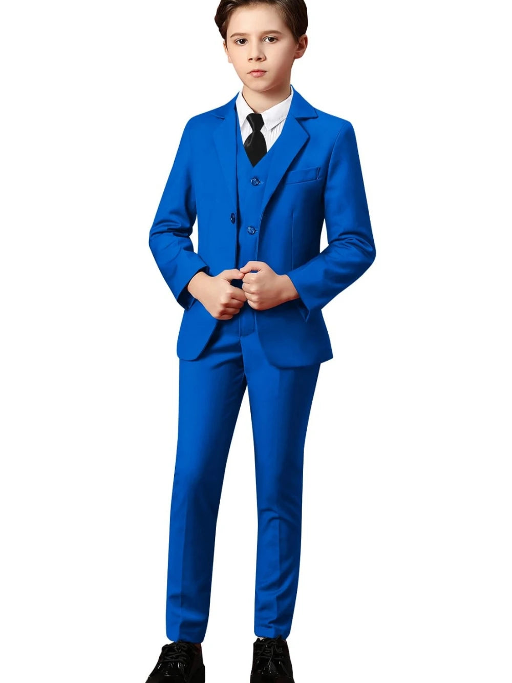 Boys Formal Suit 3-Piece 2-12Y — Notched Lapel Wedding Ring Bearer Outfit - photo 13