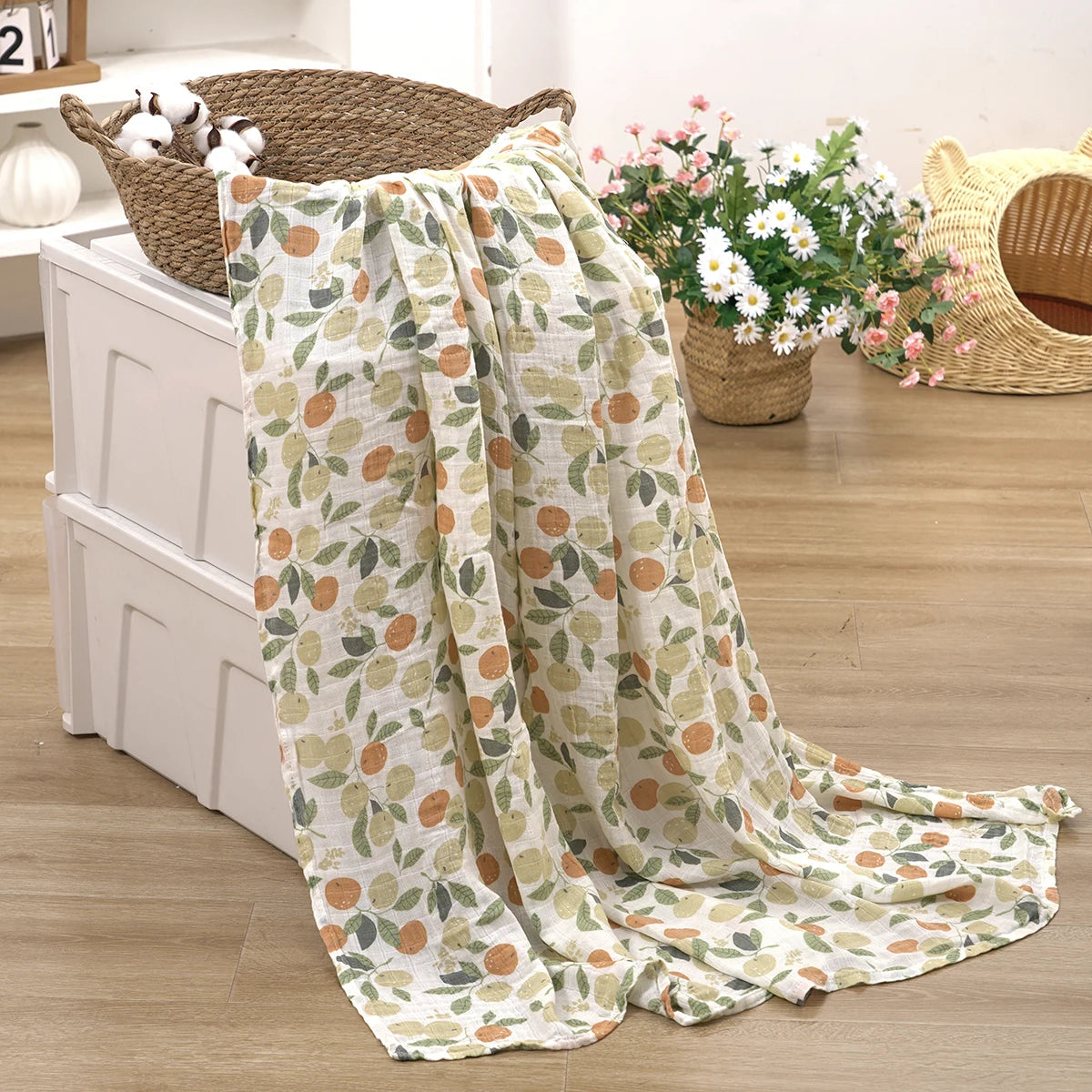 Bamboo Cotton Muslin Baby Swaddle Blanket - Kindle Kids ABC - view 8