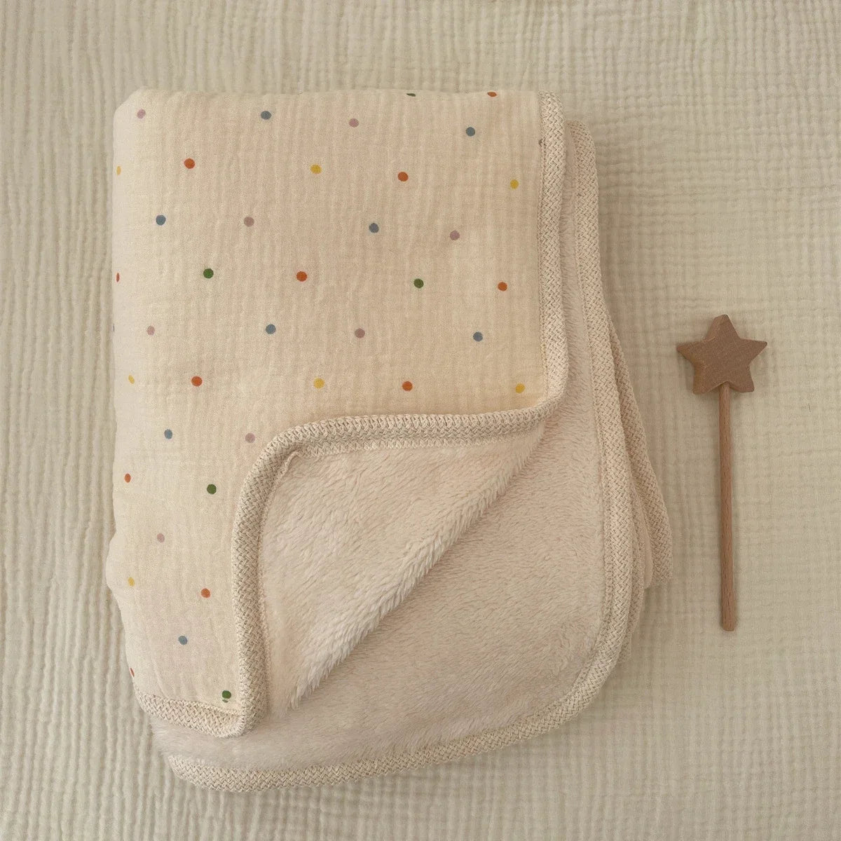 Fleece-Lined Cotton Muslin Baby Blanket - Kindle Kids ABC - view 5