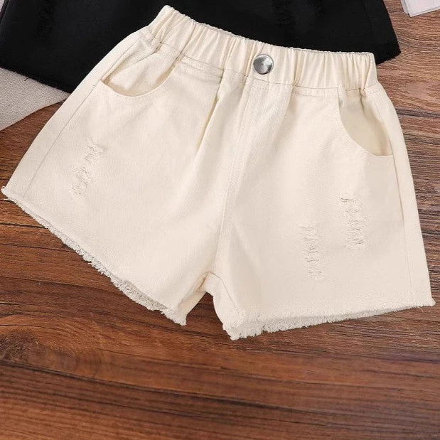 Girls Black White Cotton Shorts Soft Elastic Loose - photo 7