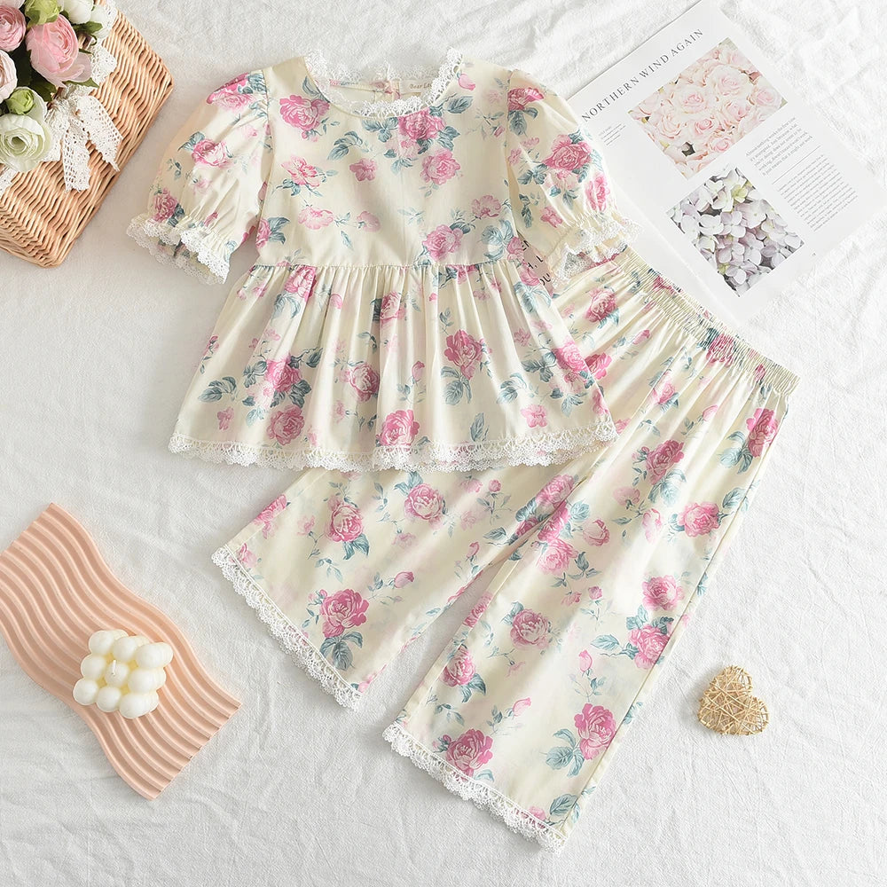 Girls' Polka Dot Top & Wide-Leg Pants Set - Kindle Kids ABC