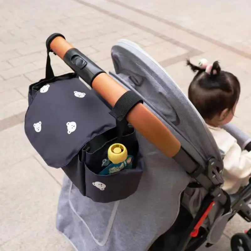 Baby stroller organizer bag on a pushchair