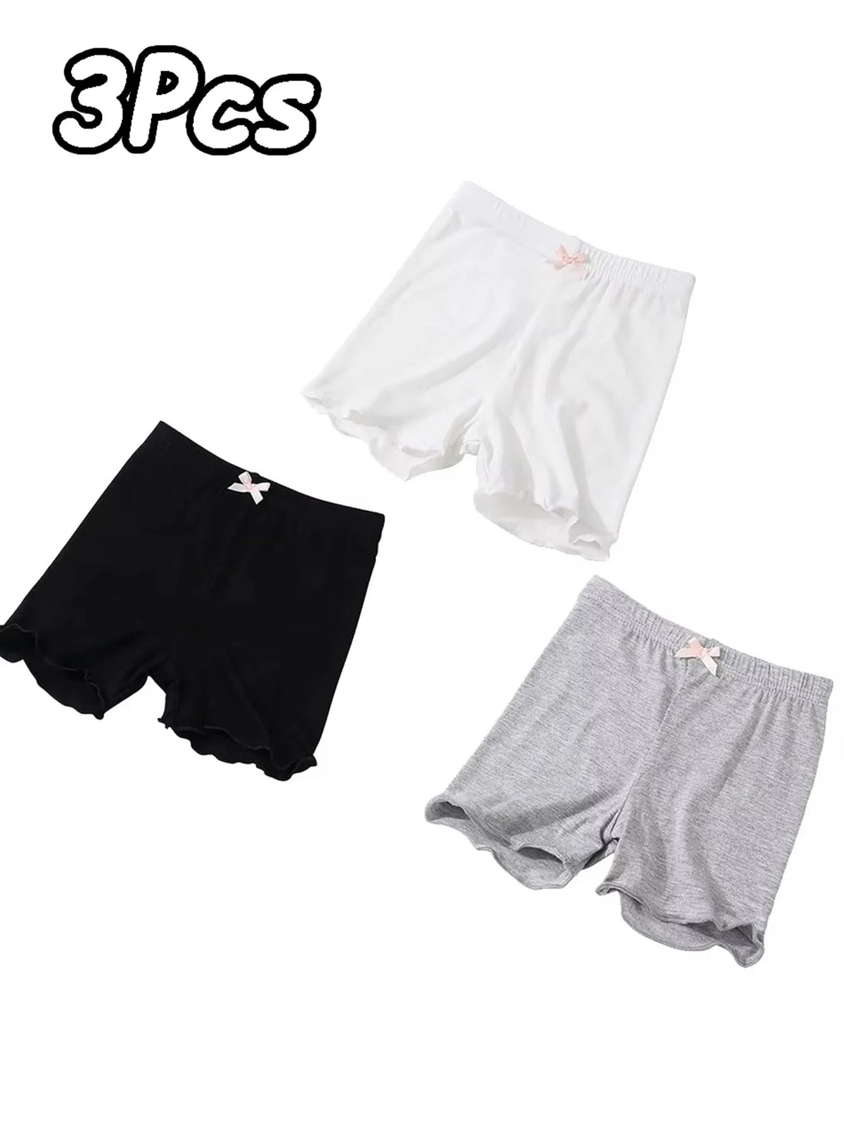Girls modal under-shorts soft safety shorts 3-pack