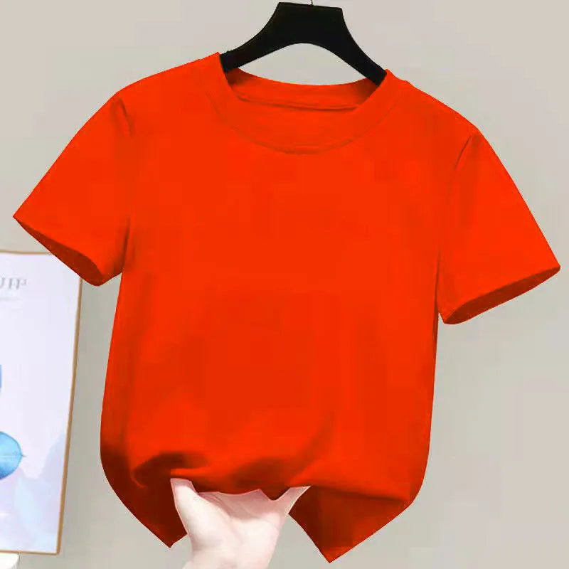 Kids cotton t-shirt 180gsm soft solid summer tee