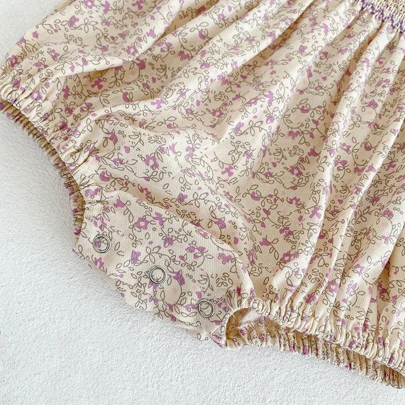 Floral Lace Cotton Baby Romper - Kindle Kids ABC - view 6