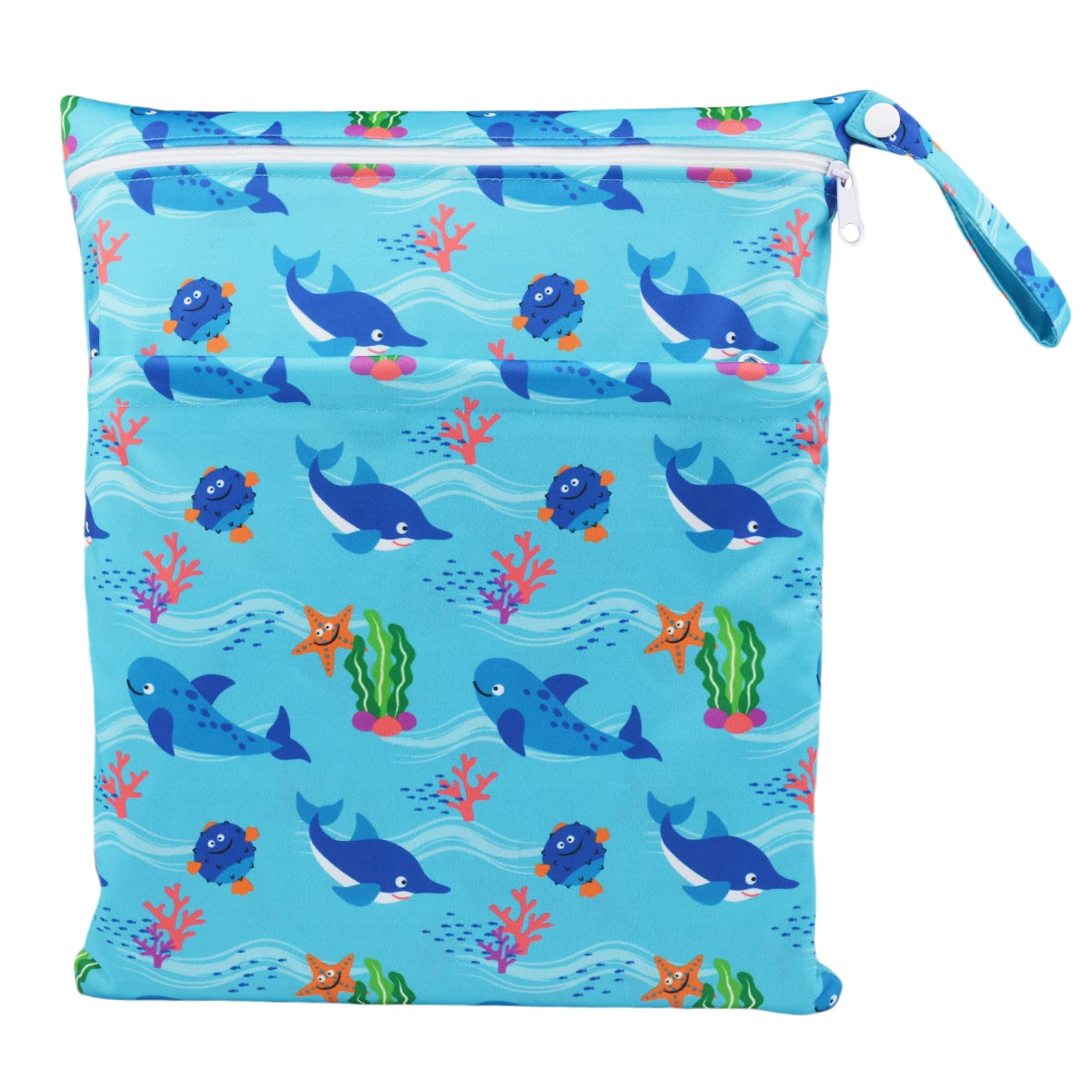 Wet/Dry Diaper Bag - Two-Zip Waterproof Reusable Pouch - photo 7