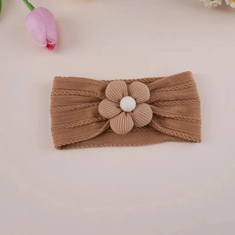 Baby Girl Floral Headbands — Soft Elastic Turban Set | 0–7Y