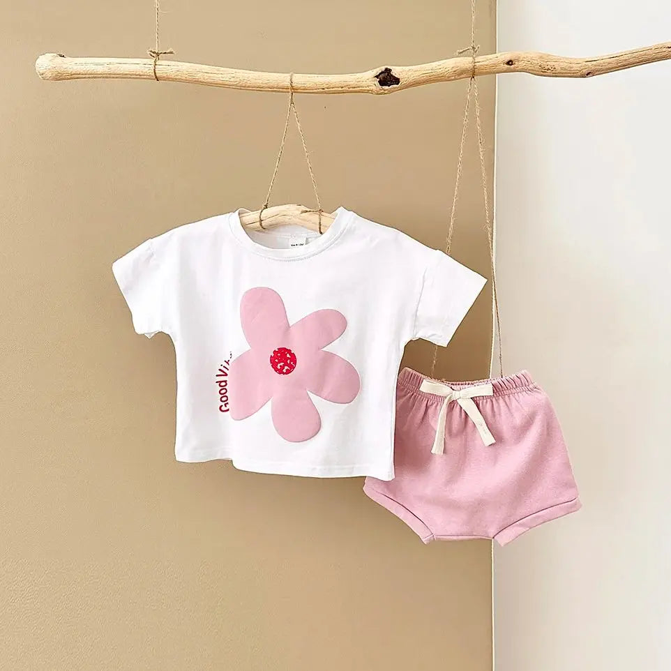 Baby Cotton Sunflower Tee & Shorts Set 6M-3Y - photo 5