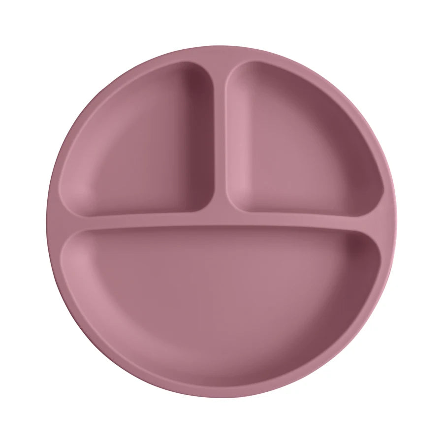 Baby silicone suction plate spill-proof divided feeding dish