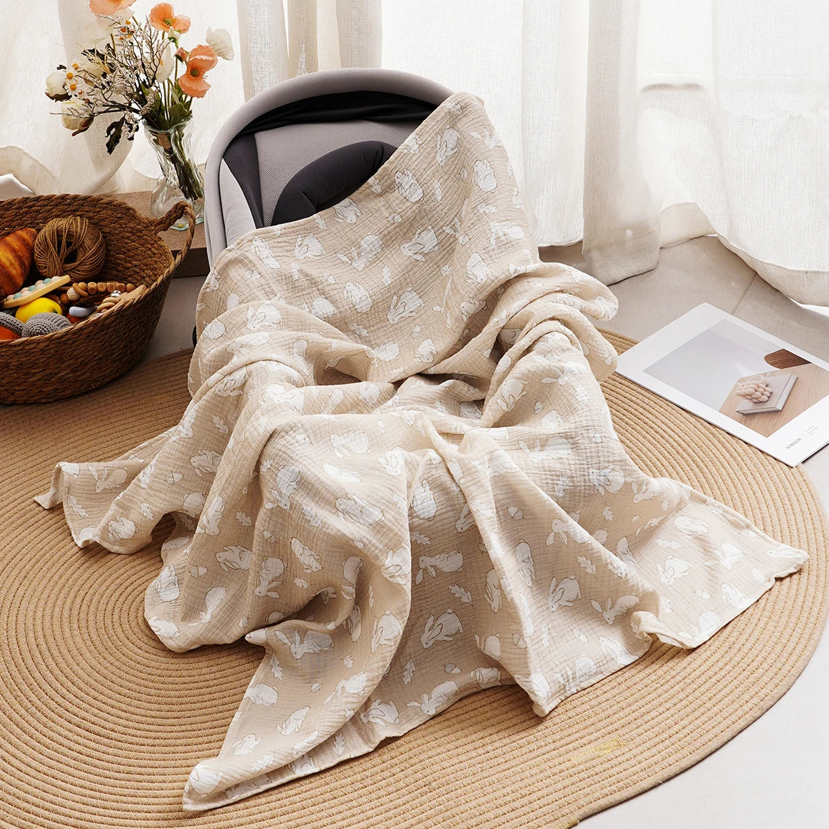 100% Cotton Muslin Baby Swaddle Wrap - Kindle Kids ABC - view 19