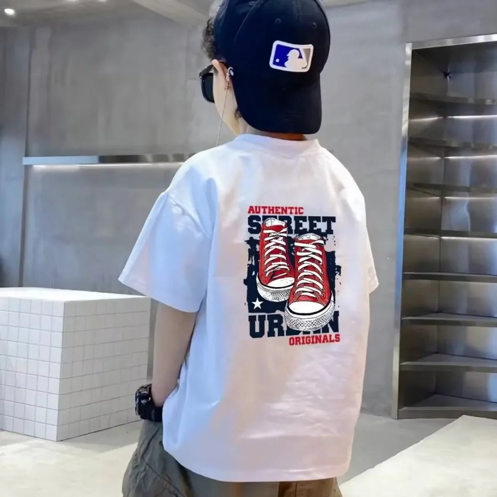 Kids Cotton Graffiti Print T-Shirt - photo 2