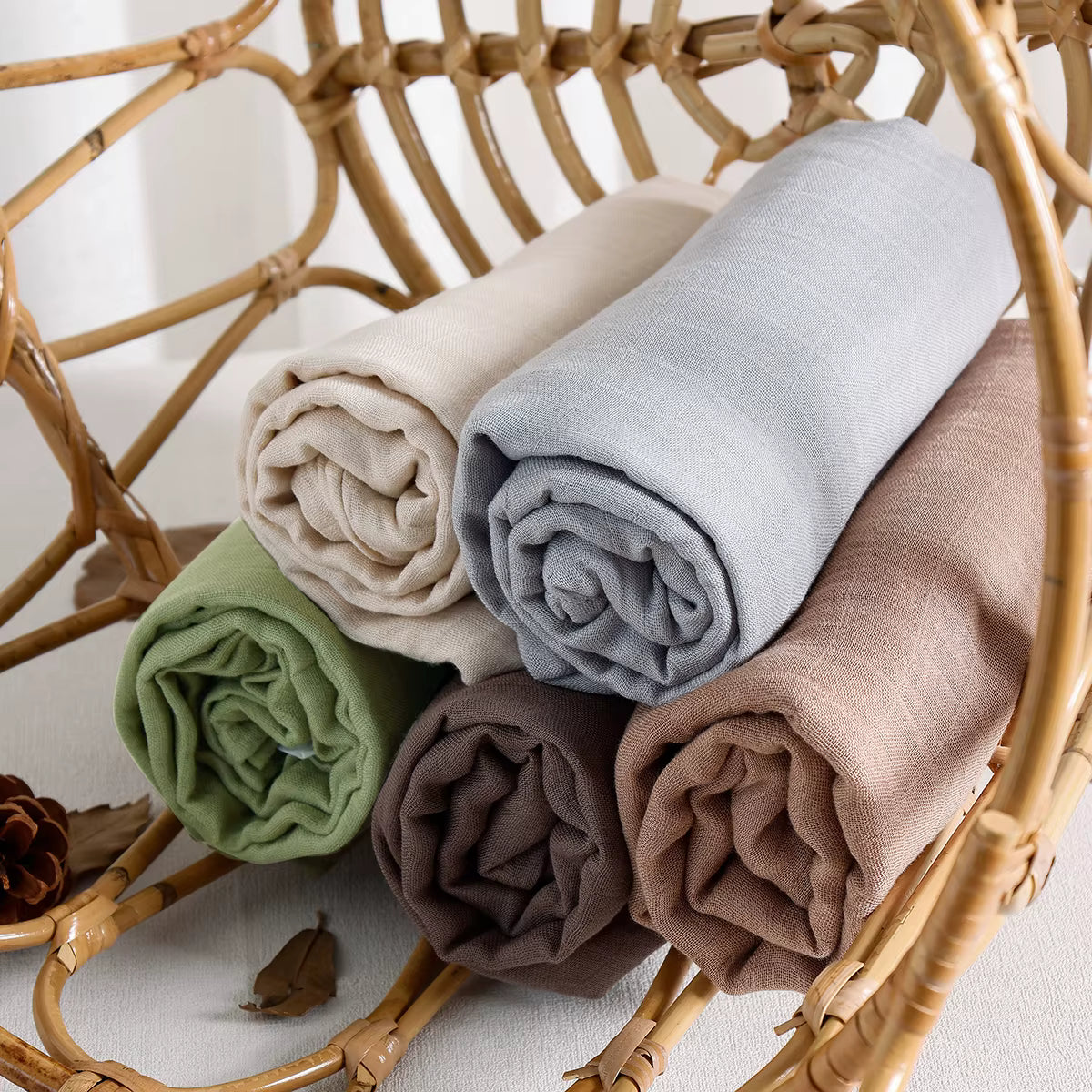 Solid Bamboo Cotton Muslin Baby Swaddle - Kindle Kids ABC