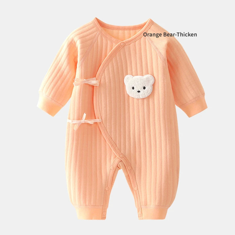 Baby cotton bear print romper jumpsuit newborn