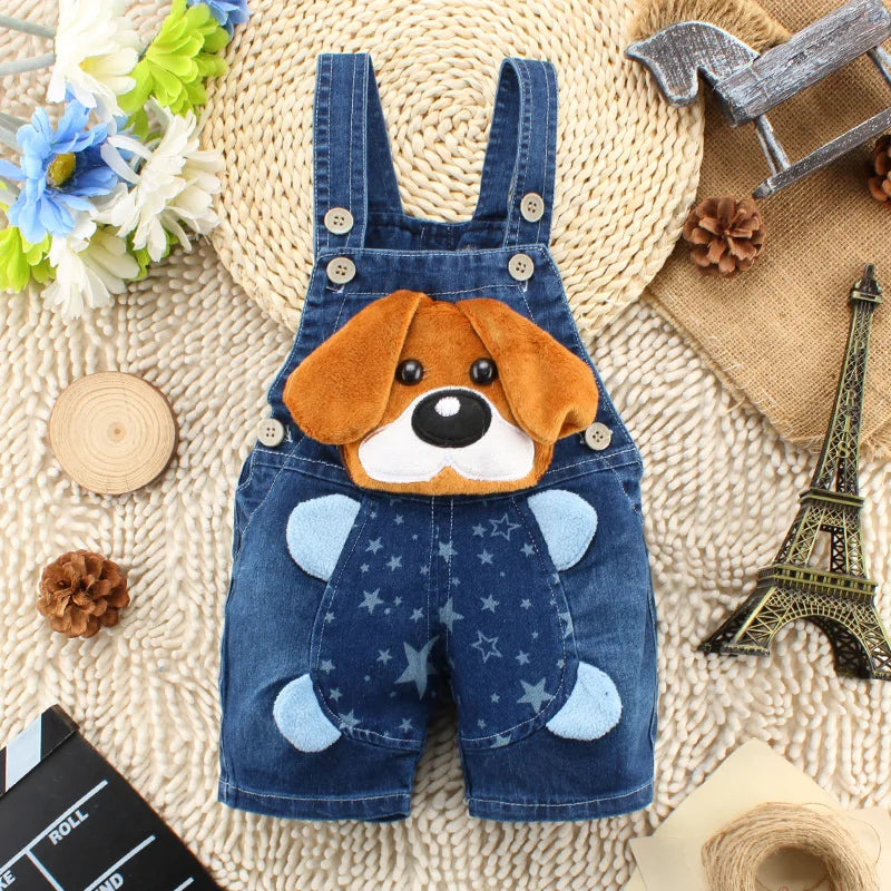 Toddler Denim Suspender Shorts — Summer Jumper Overalls | 0–7Y