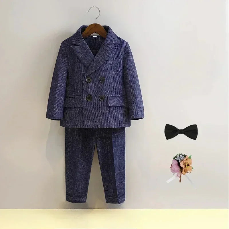 Boys Plaid Blazer Set 2-12Y — Birthday Wedding Performance Formal - photo 7