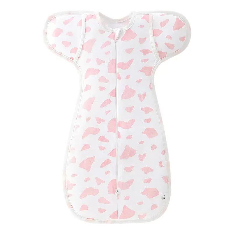 Cotton newborn swaddle sleepsack with snug swaddle-style fit