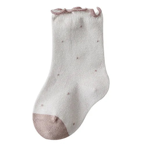 Girls Cotton Socks — Dot & Solid Princess Socks Set | 6M–12Y