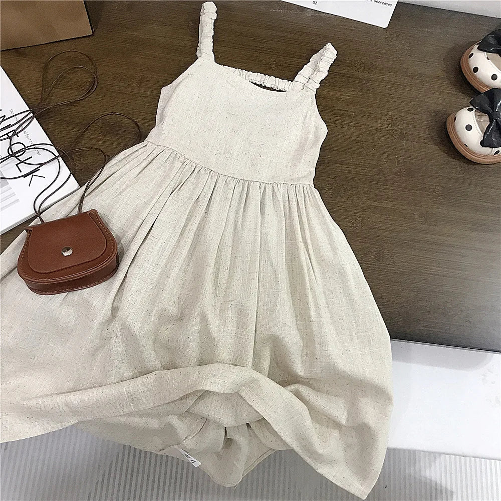 Girls Linen Halter Vest Dress | Candy Colors - photo 7
