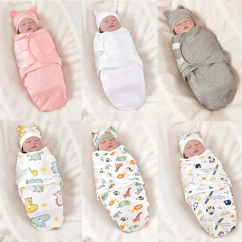 Cotton Baby Swaddle Wrap & Hat Set - Kindle Kids ABC