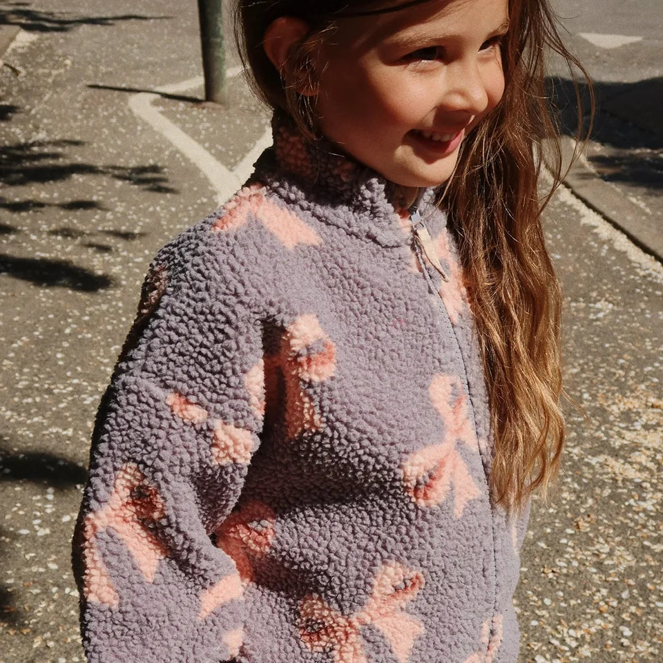 Baby Cotton Fleece Jacket — Lambswool Embroidered Coat | 6M–7Y