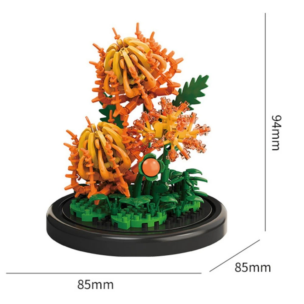 Flower pot building blocks micro brick bonsai kit, kids 6-12Y - photo 4
