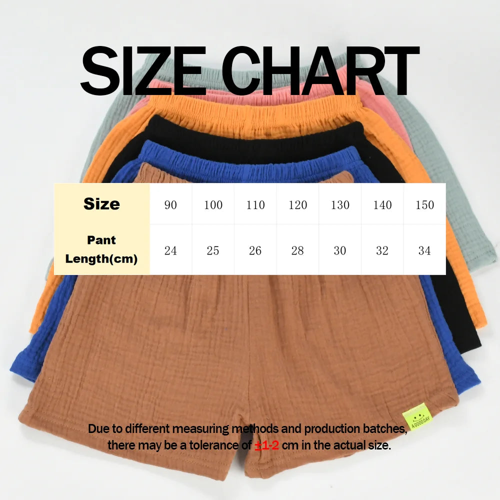 Kids Pure Cotton Beach Shorts Solid Colour Casual - photo 12