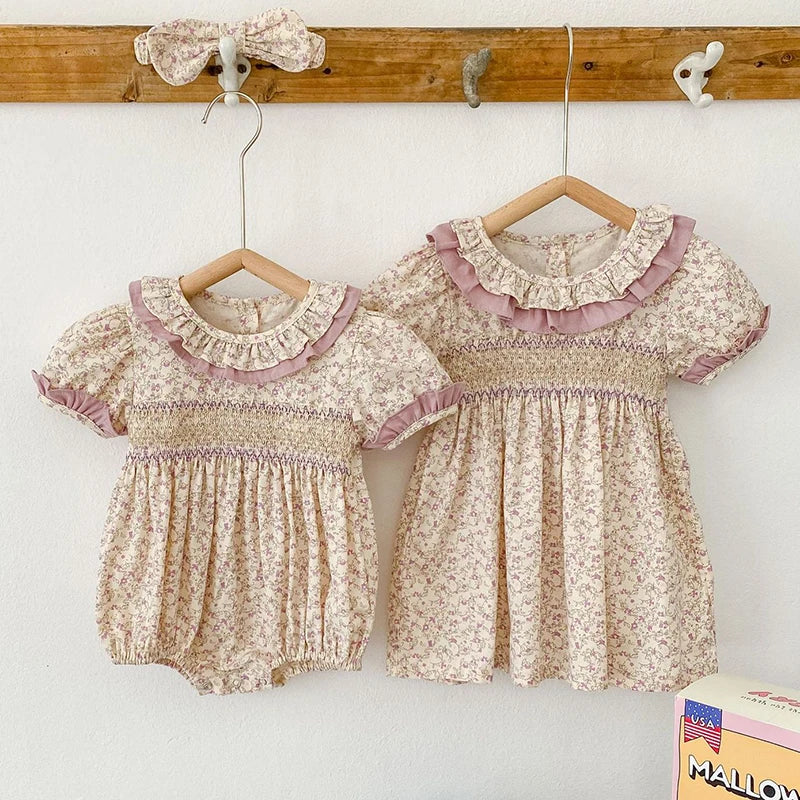 Floral Lace Cotton Baby Romper - Kindle Kids ABC
