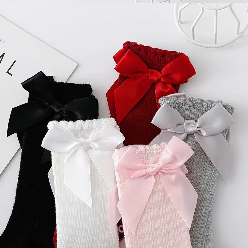 Red Bow Knee-High Baby Socks - Kindle Kids ABC - view 2