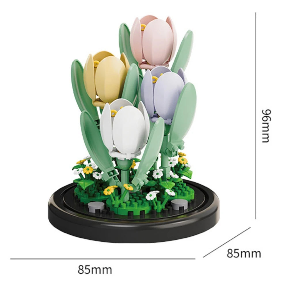 Flower pot building blocks micro brick bonsai kit, kids 6-12Y - photo 10