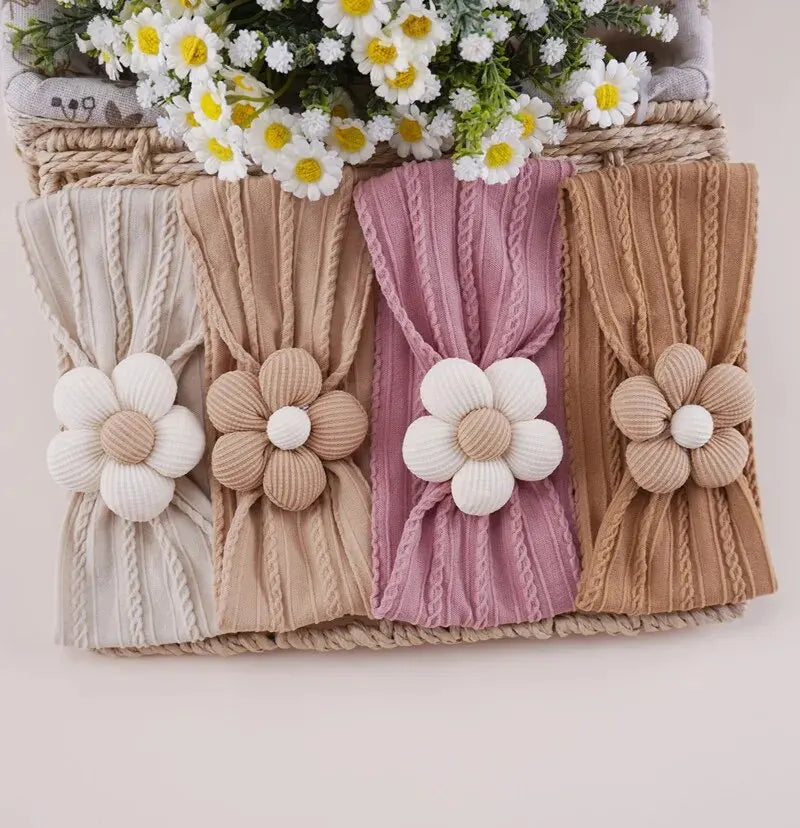 Baby Girl Floral Headbands — Soft Elastic Turban Set | 0–7Y