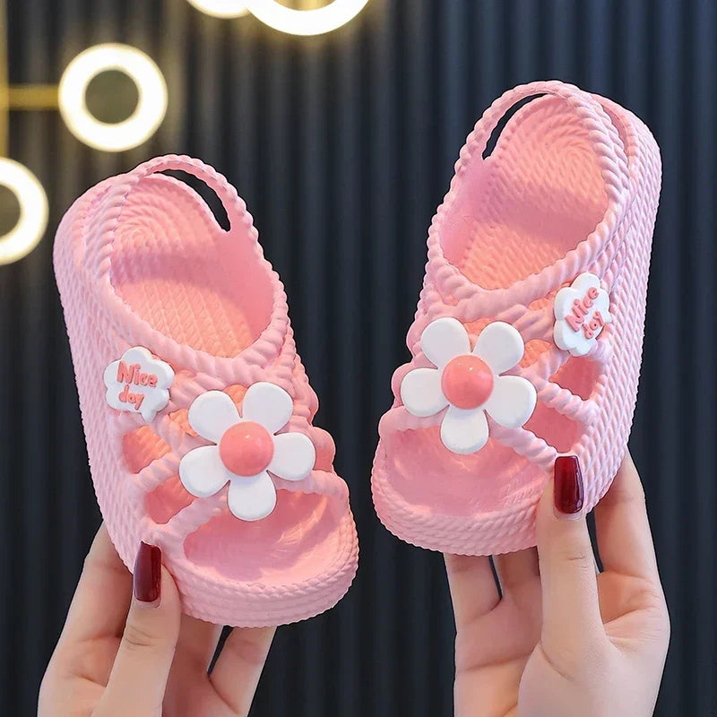 Girls Flower Summer Sandals - Lightweight Non-Slip Age 2-8 - photo 3
