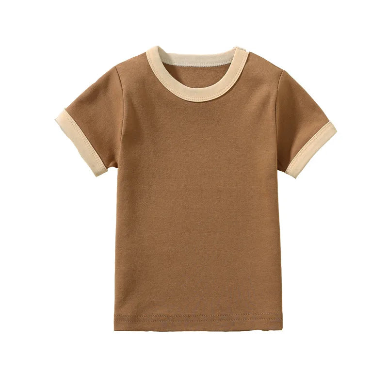 Kids 100% Cotton Color-Block T-Shirt - photo 9