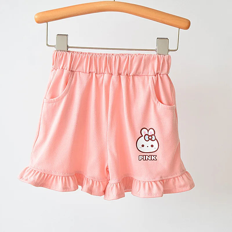 Girls Cotton Print Frill Shorts Cute Bow Ruffle - photo 8