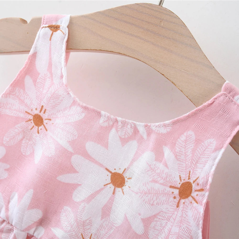 Baby Girl Floral Sleeveless Dress – Bow Detail | 6M–3Y - photo 5