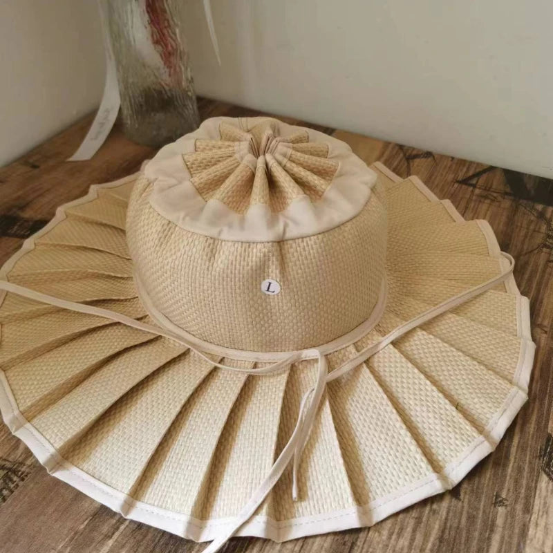 Panama Straw Sun Hat - Foldable Hand-Woven with Plaid Bow - Kids & Adults - photo 17