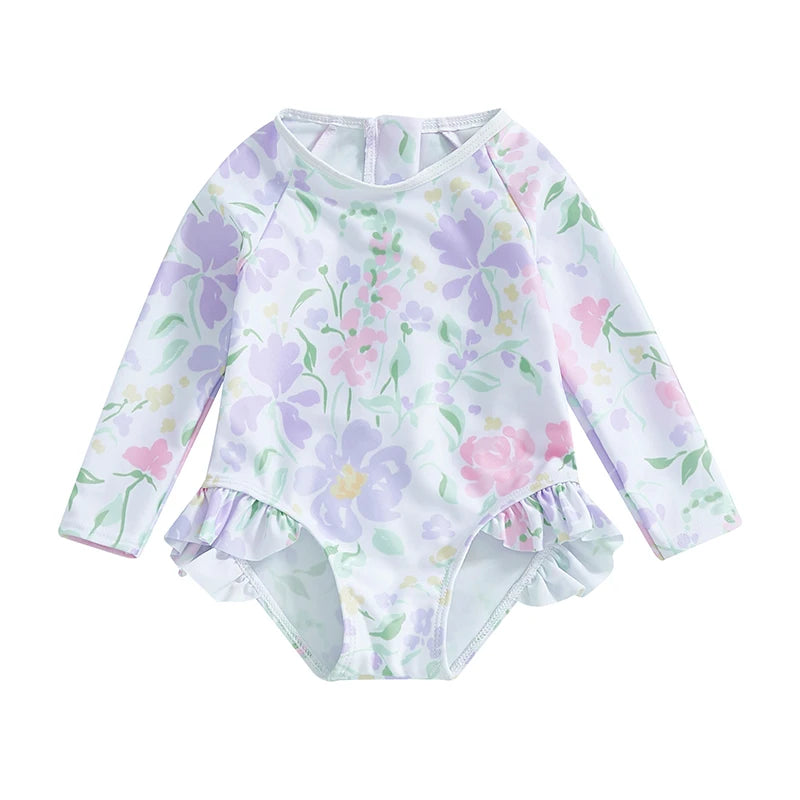 Floral Ruffle Baby Swimsuit - Kindle Kids ABC - view 13