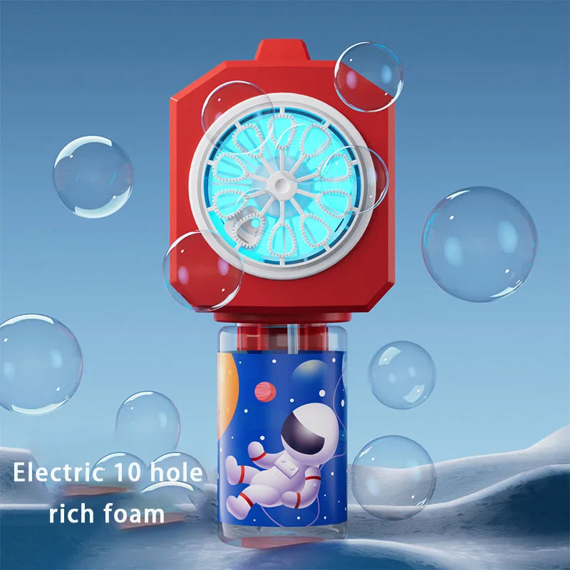 Gatling bubble machine 10-hole electric bubble blower for kids
