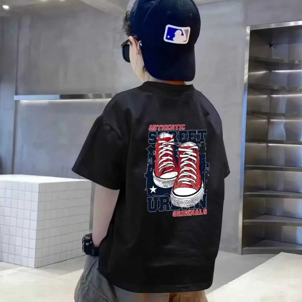Kids Cotton Graffiti Print T-Shirt - photo 3