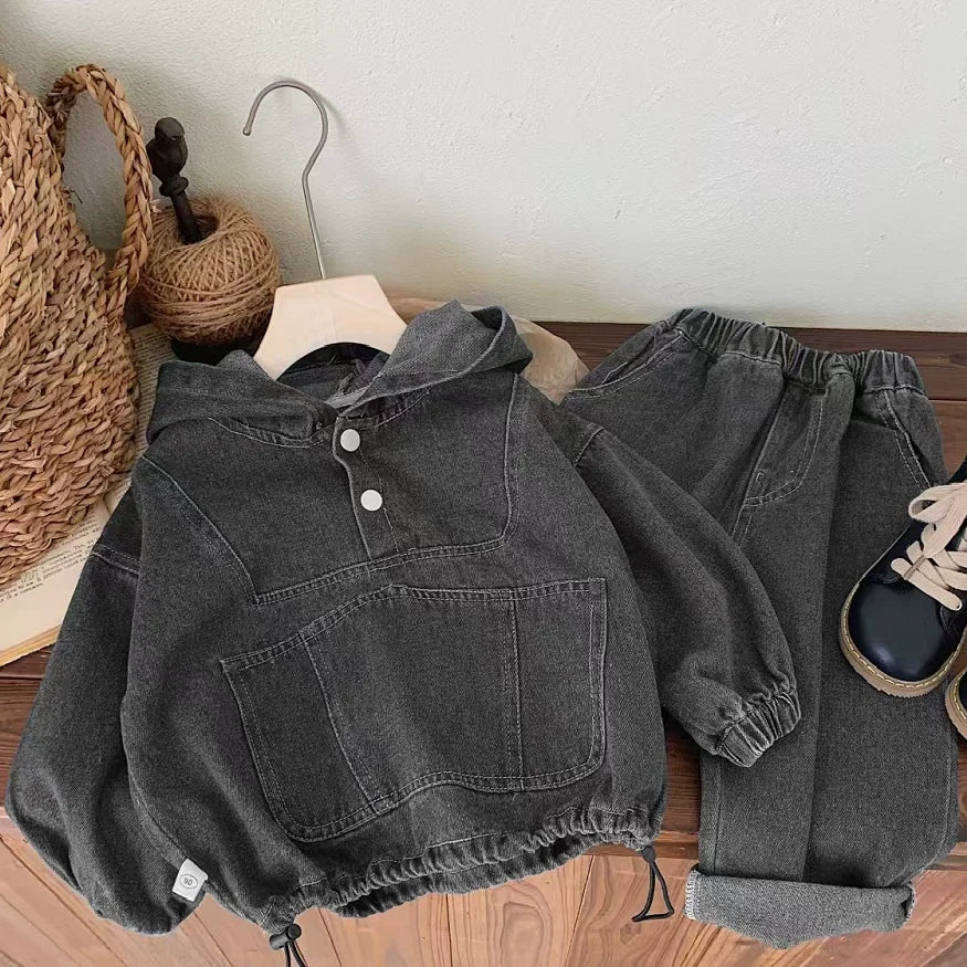 Kids Denim Hooded Set 2-6Y - photo 6