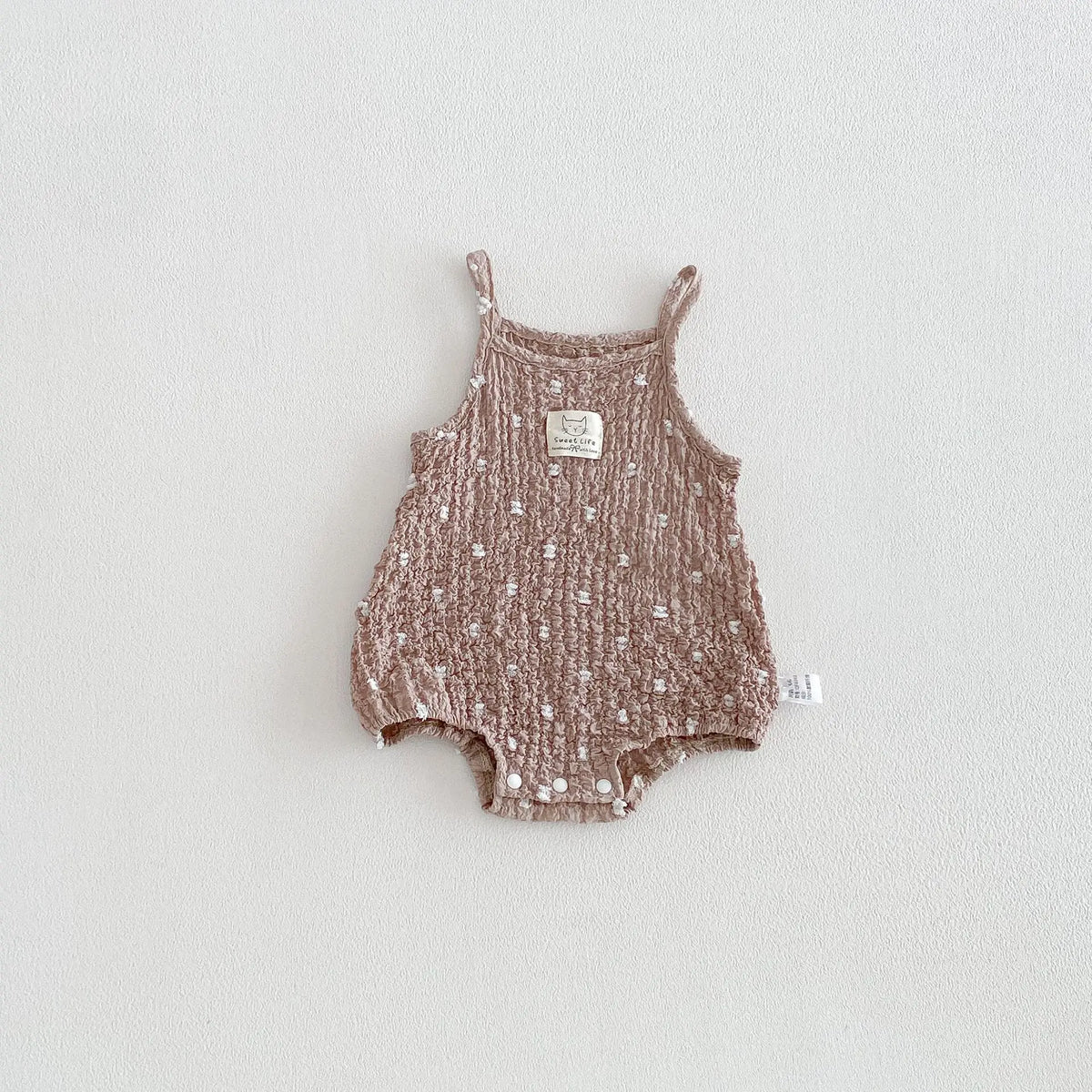 Baby Girl Polka Dot Cami Bodysuit — 100% Cotton Sleeveless Romper | 3–24M - photo 7