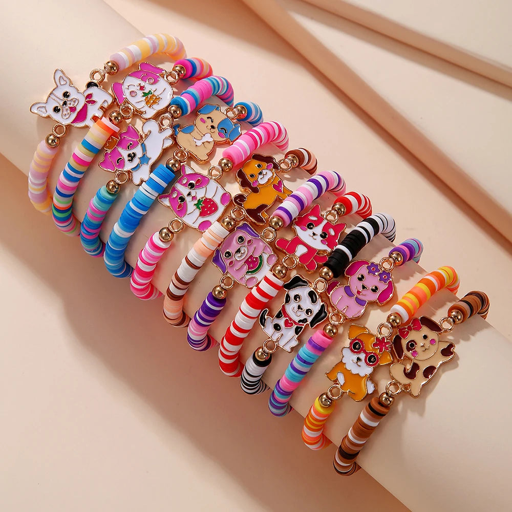 Girls' Charm Bracelets 12-pc — Unicorn Cat Flower Beaded | 5–10Y - photo 9