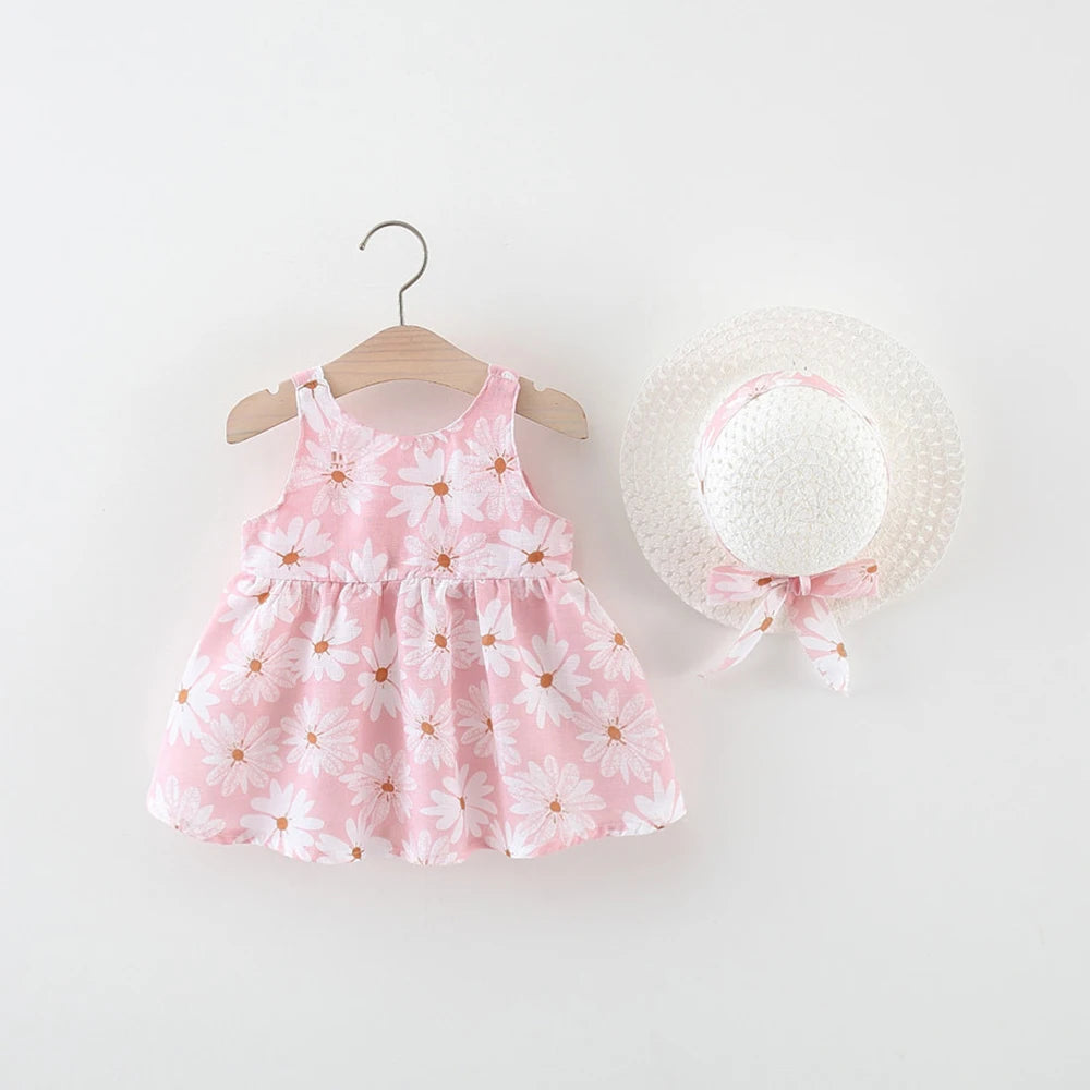 Baby Girl Floral Sleeveless Dress – Bow Detail | 6M–3Y - photo 4