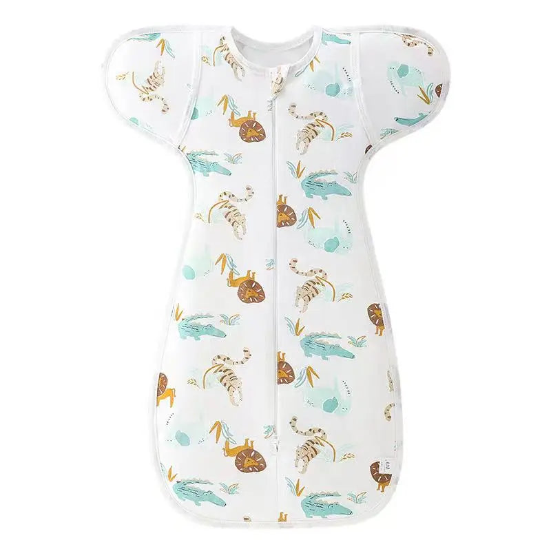 Cotton newborn swaddle sleepsack with snug swaddle-style fit