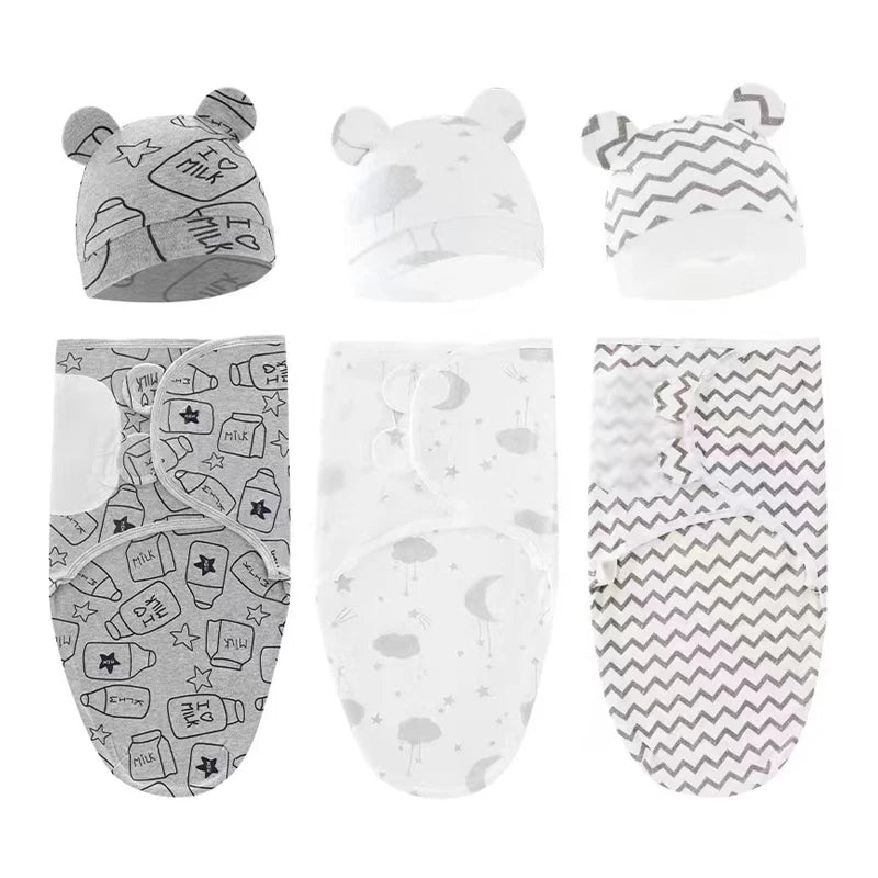 Cotton Baby Swaddle Wrap & Hat Set - Kindle Kids ABC - view 2